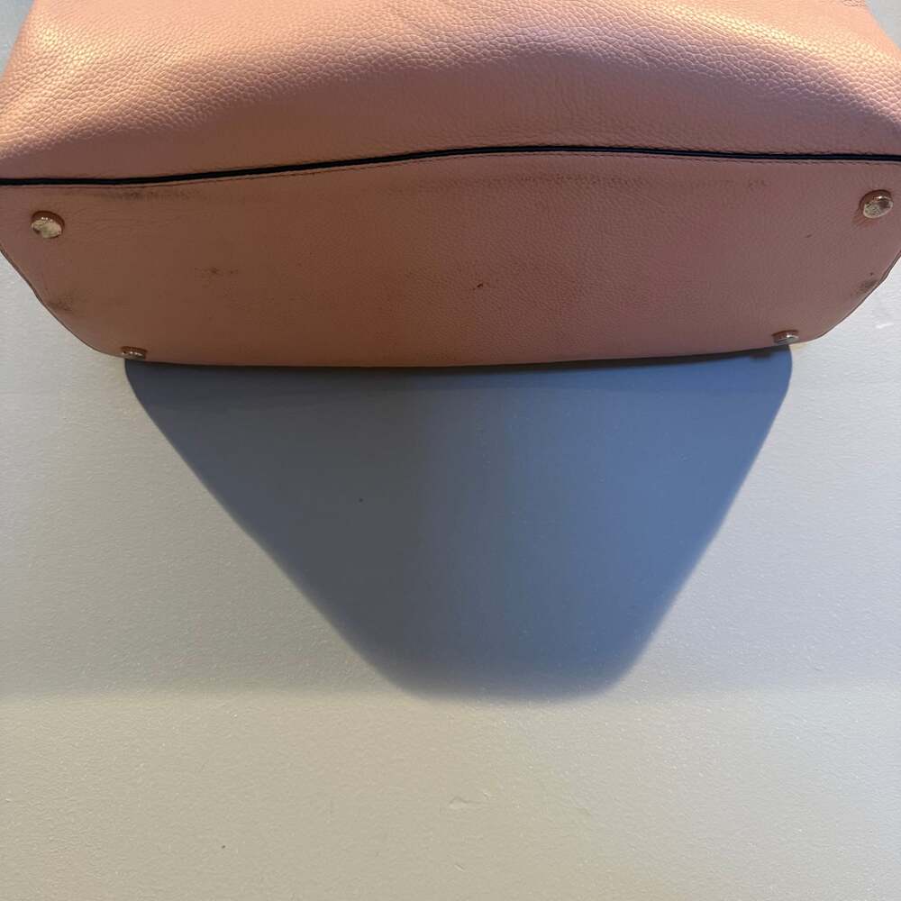 Kate Spade New York Blush Pink Pebbled Leather Tote Bag Chain Shoulder Strap - Picture 4 of 12